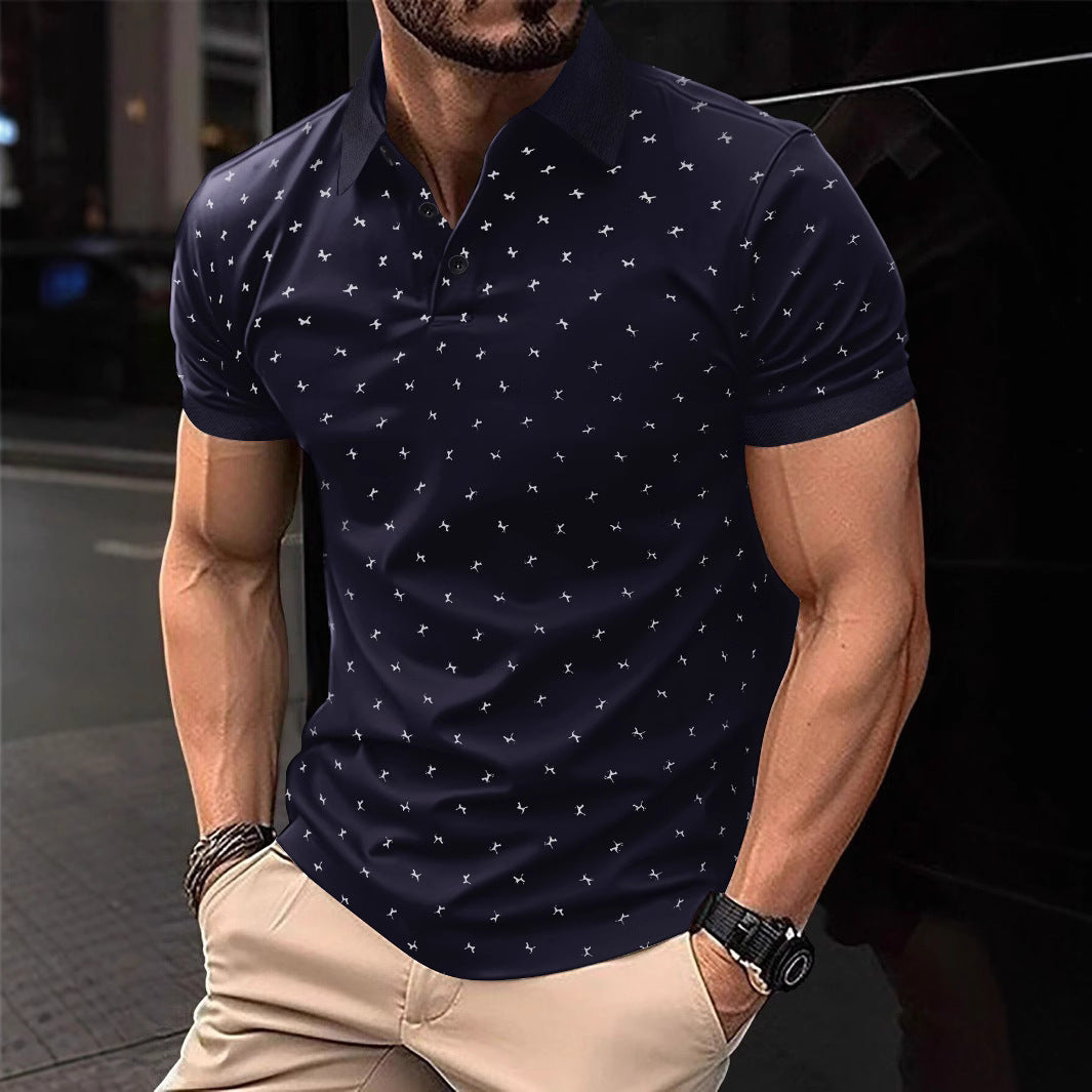 Herren Polohemd mit modernem floralem Design und hochwertiger Baumwollqualität Echoarchiv