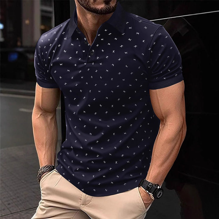 Herren Polohemd mit modernem floralem Design und hochwertiger Baumwollqualität Echoarchiv