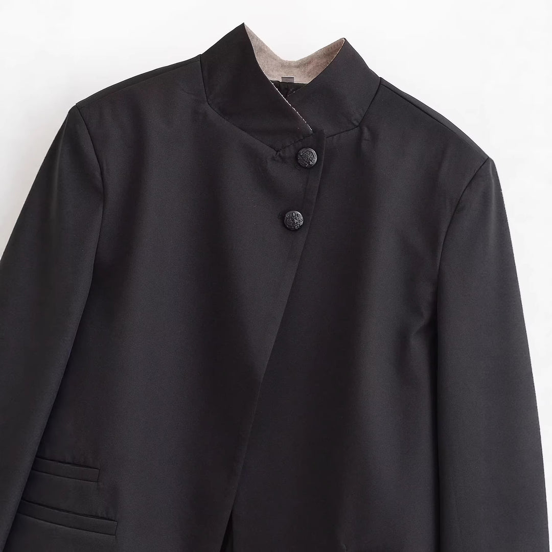 Damen Kurzblazer mit Stehkragen und asymmetrischer Knopfleiste Echo Archiv