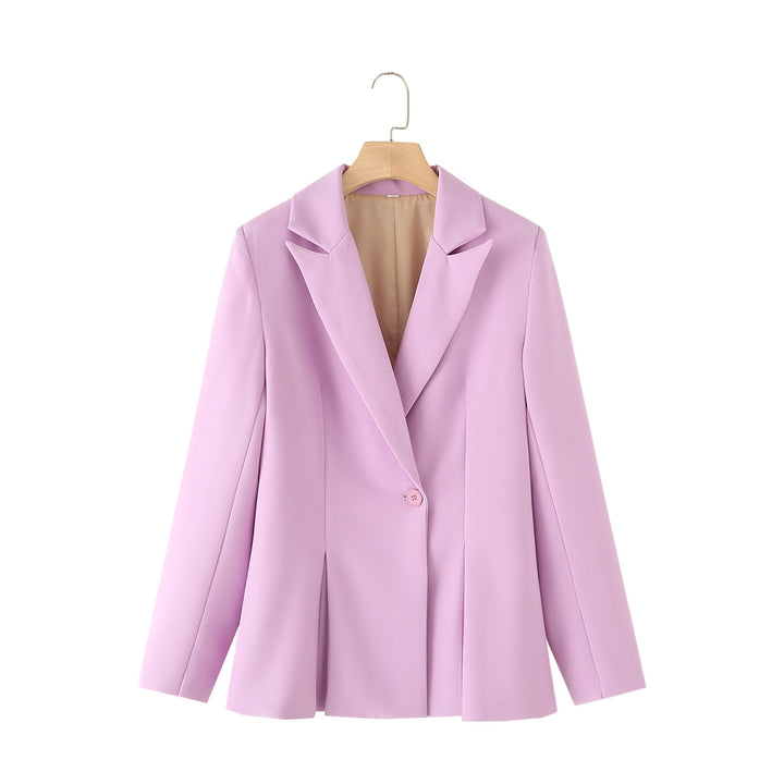 Damen nan taillierter Blazer mit Kellerfalten und Ein-Knopf-Verschluss Echo Archiv