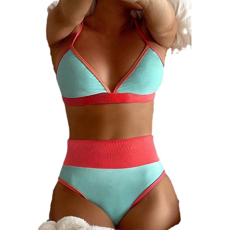 Damen Hochsitzt Bikini-Set mit sportlichem Oberteil und verstellbaren Trägern Echo Archiv