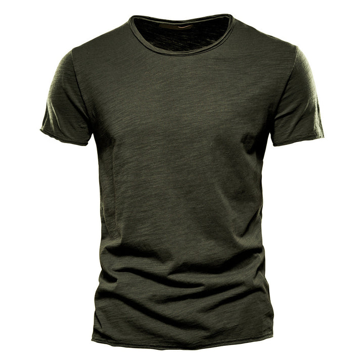 Herren nan leichtes Baumwolljersey Kurzarmshirt mit V-Ausschnitt und schmaler Passform Echo Archiv