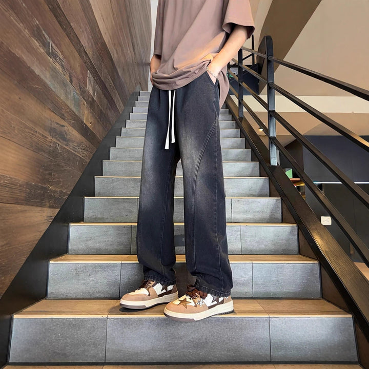 Damen Weitgeschnittene Jeans mit elastischem Bund Echoarchiv