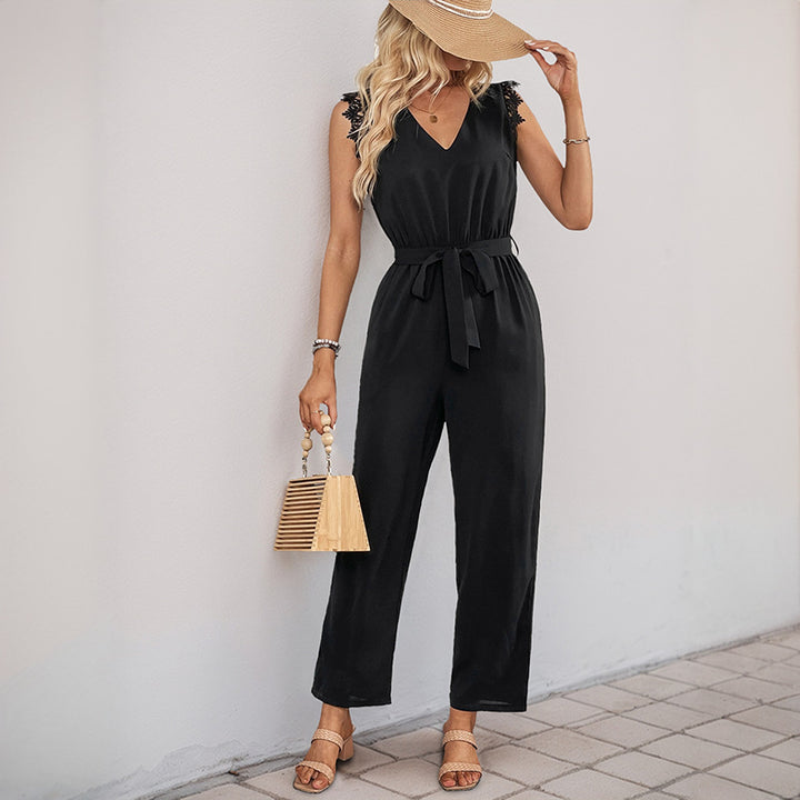 Damen Eleganter Jumpsuit mit Spitzendetails Echo Archiv