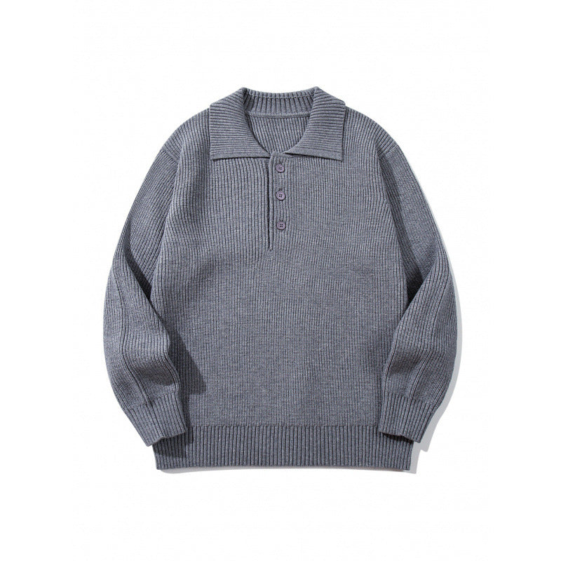 Herren Feinstrick-Polo-Pullover mit Hemdkragen, Knopfleiste und geripptem Saum Echo Archiv