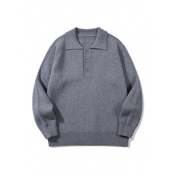 Herren Feinstrick-Polo-Pullover mit Hemdkragen, Knopfleiste und geripptem Saum Echo Archiv