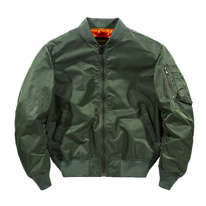 Herren  leichte MA-1 Flugbomberjacke im Stil mit Taschenutilityfach und gerippten Abschlüssen Echo Archiv