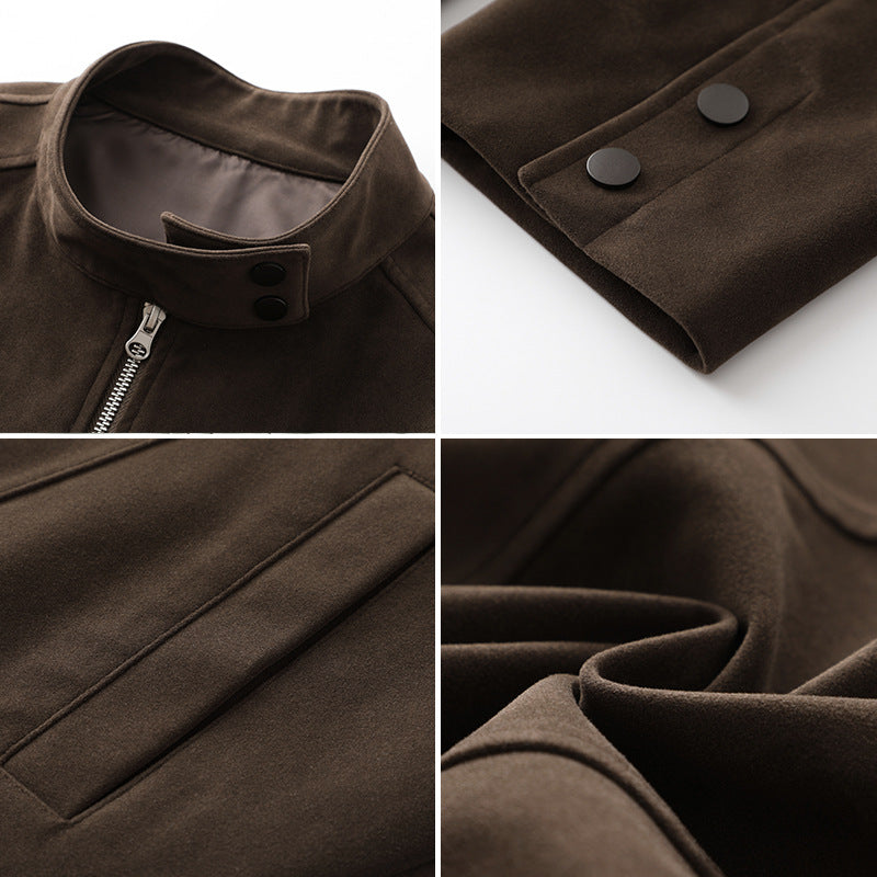 Herren Freizeitjacke aus weichem Kunstleder mit praktischem Kragen und Reißverschluss Echoarchiv