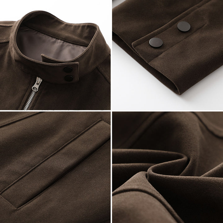 Herren Freizeitjacke aus weichem Kunstleder mit praktischem Kragen und Reißverschluss Echoarchiv