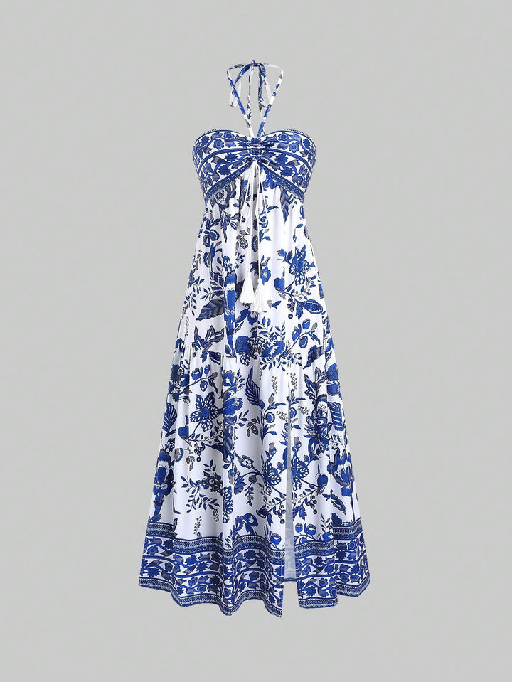 Damen Boho Maxikleid mit Trägern Echo Archiv