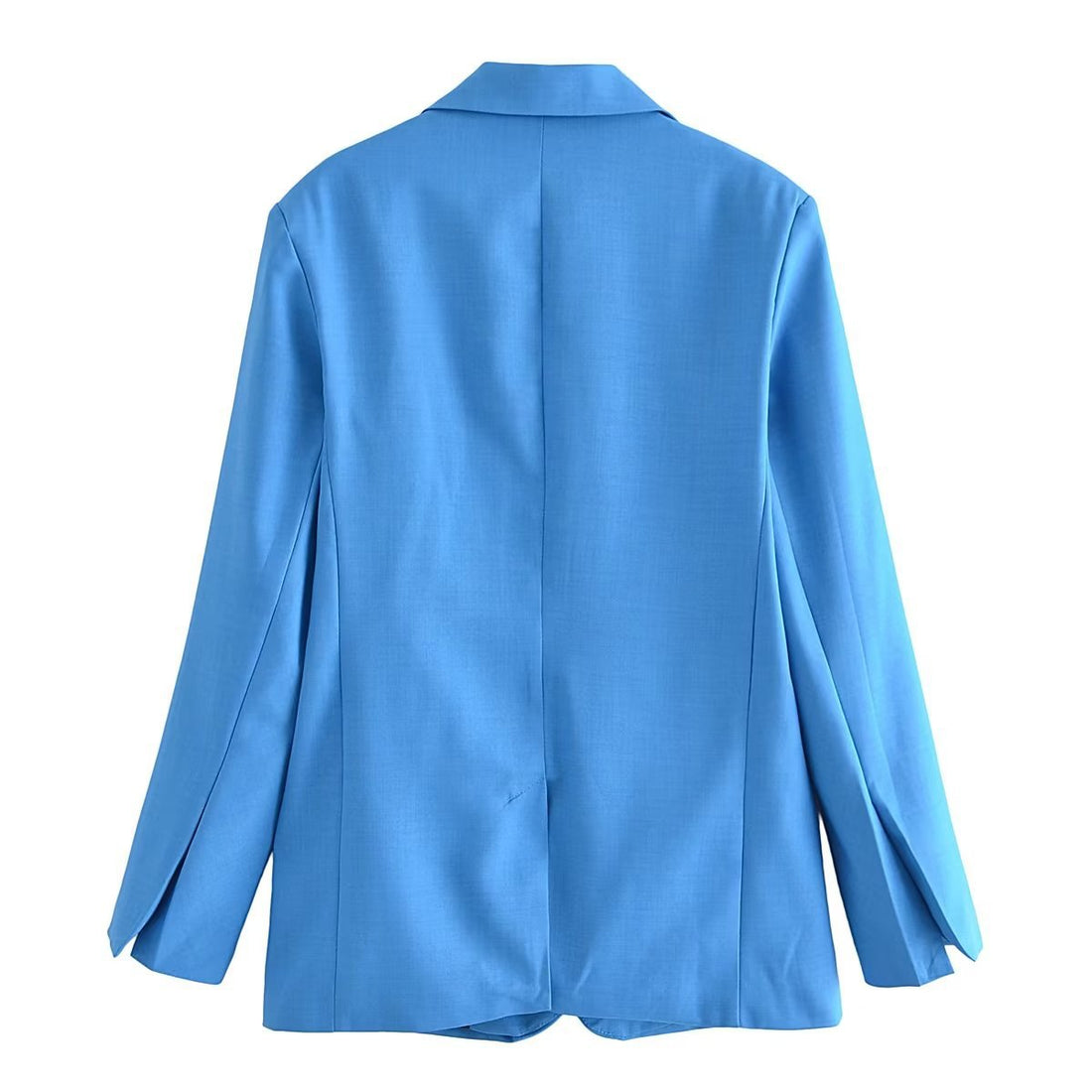 Damen legerer unstrukturierter Longblazer mit fallendem Revers und aufgesetzten Pattentaschen – Célinea