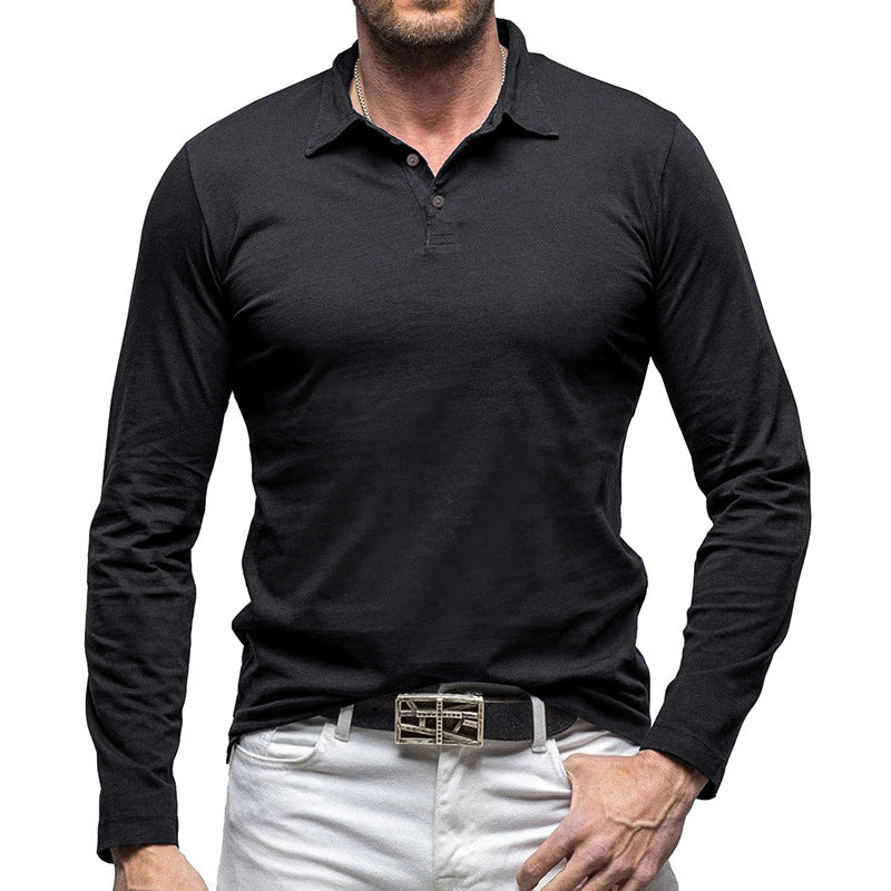 Herren Langarm-Polohemd aus hochwertigem Baumwollmix mit eleganter Knopfleiste Echoarchiv