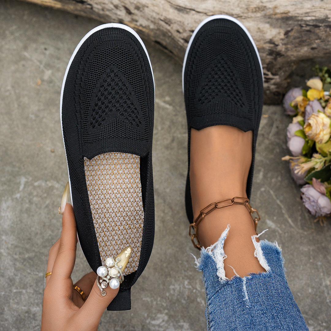 Damen Atmungsaktive Slip-On Freizeitschuhe mit komfortablem Absatz Echoarchiv