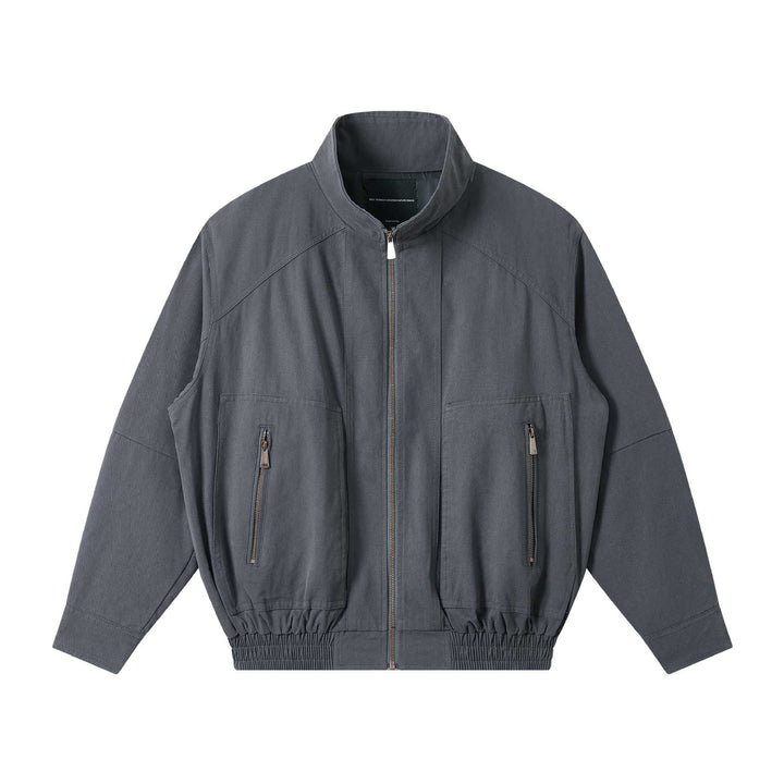 Herren Leichter Canvas-Fieldblouson mit Stehkragen, verdecktem Reißverschluss und elastischem Saum Echoarchiv