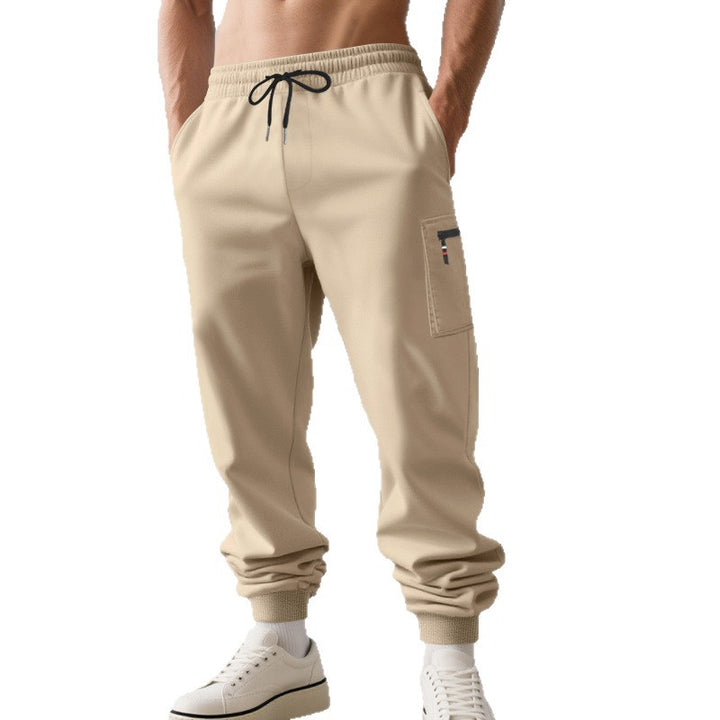Herren lässige Jogginghose mit Cargo-Reißverschlusstasche, elastischem Bund und gerippten Bündchen – Sorevano