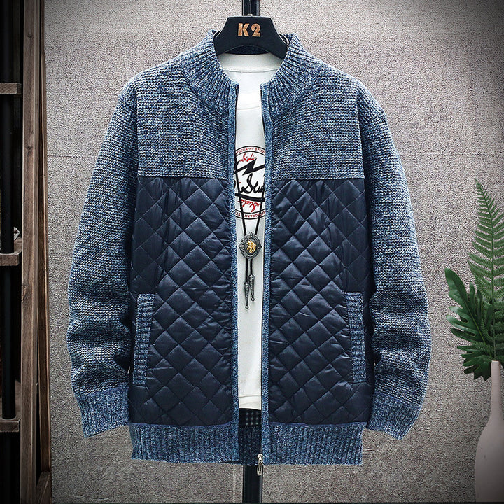 Herren Steppjacke mit Strickdetails und hohem Kragen Echoarchiv