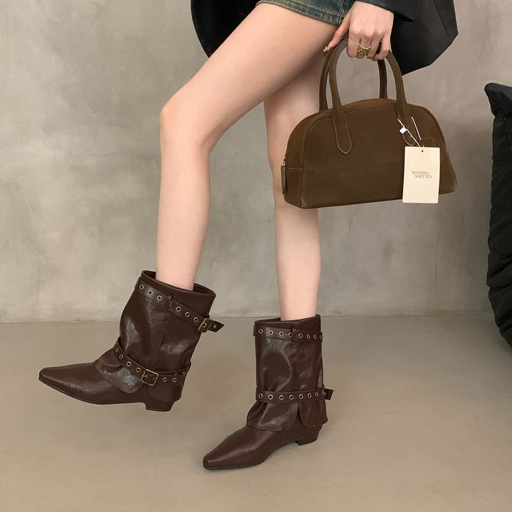 Damen Modische Ankle-Boots mit modischen Schnallen Echo Archiv