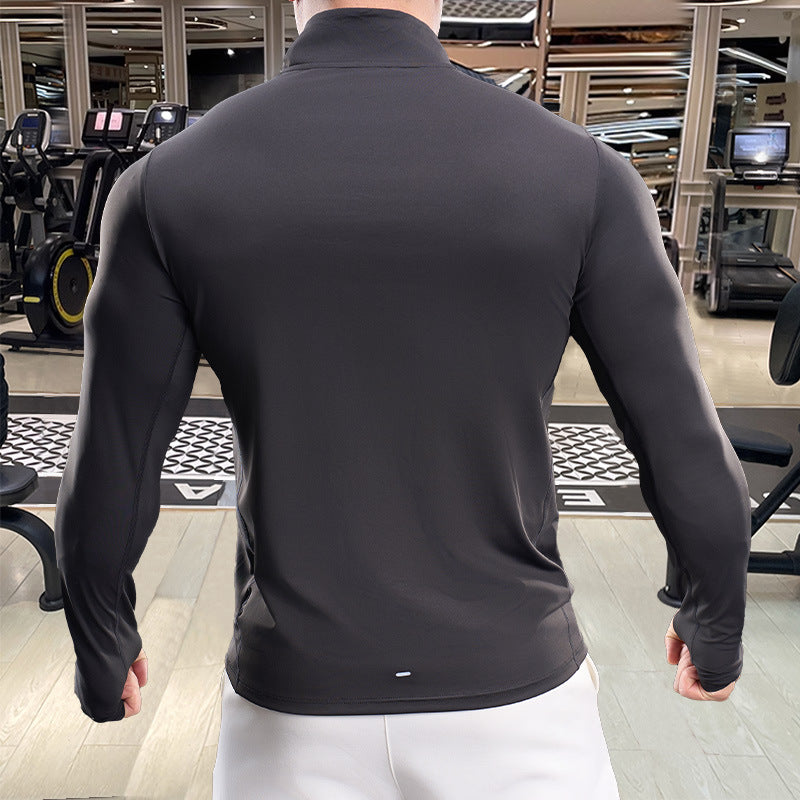Herren Atmungsaktives Fitness-Oberteil mit kurzem Reißverschluss Echoarchiv