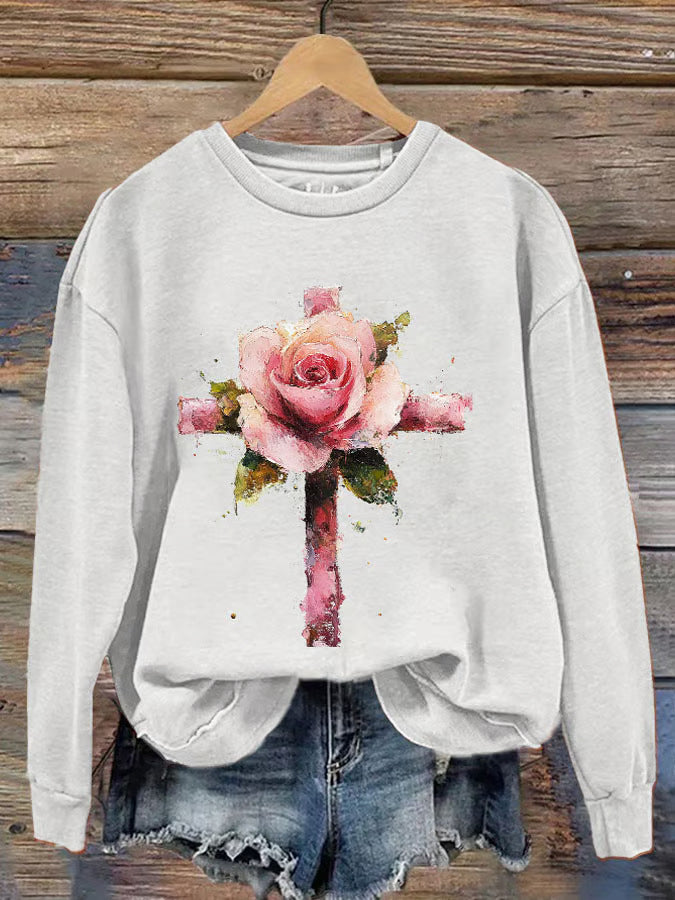 Damen Gemütlicher Pullover mit Herzmotiv Echoarchiv