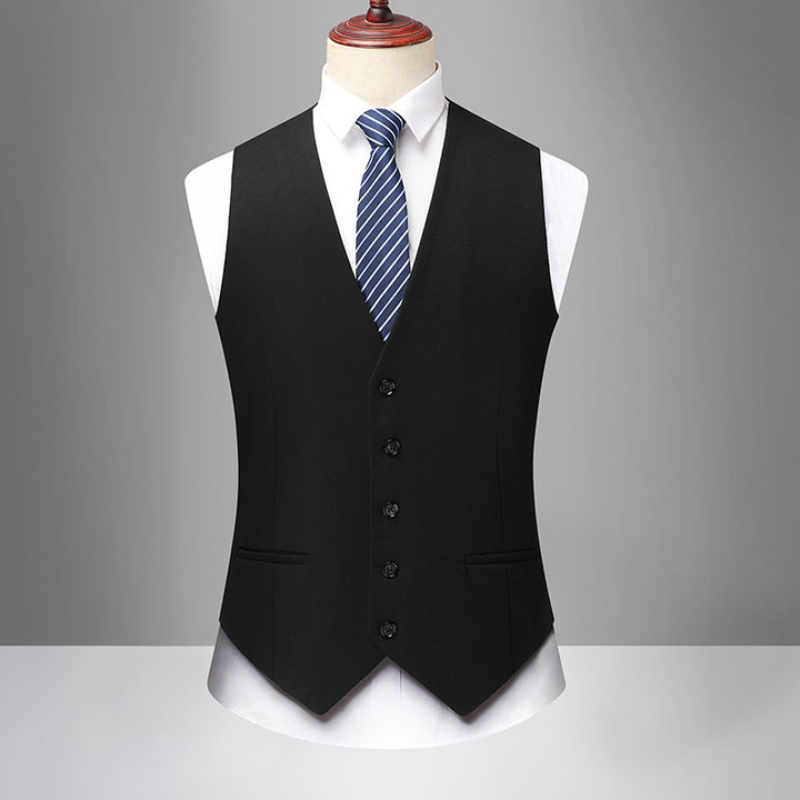 Herren Klassische Slim-Fit Anzugweste mit V-Ausschnitt und Leistentaschen Echo Archiv