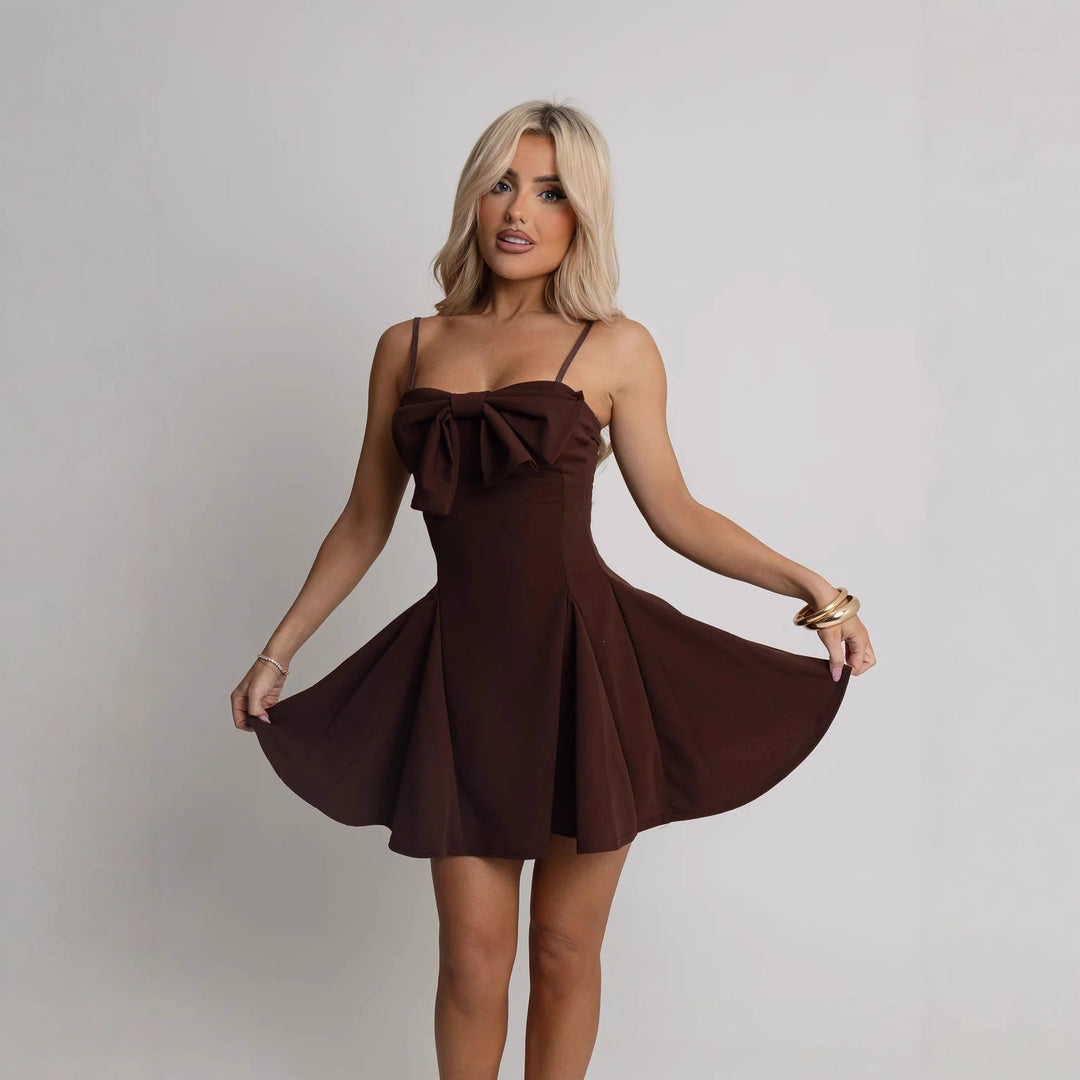 Damen Freizeitkleid mit dekorativem Schleifen-Detail und schwingendem Rock Echo Archiv