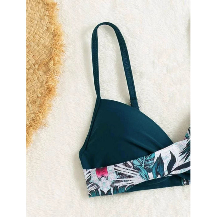 Damen Triangel-Bikini mit floralem Muster und stilvollen Bindebändern Echo Archiv