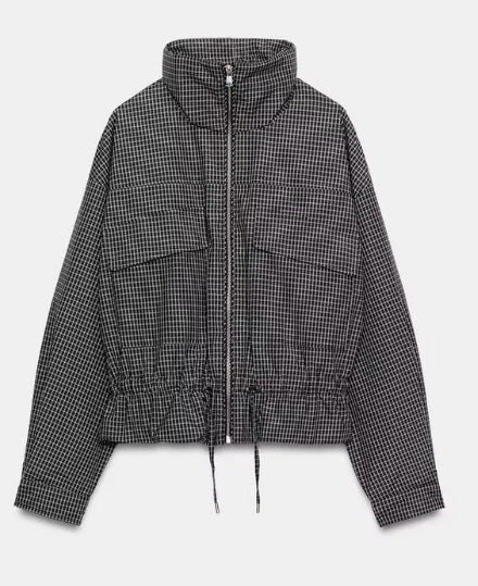 Damen Kurzjacke mit Taillenzug, Stehkragen und aufgesetzten Taschen Echo Archiv