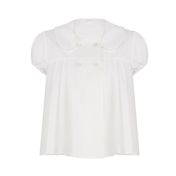 Damen Bluse mit raffinierter Knopfleiste und verspielten Puffärmeln Echo Archiv