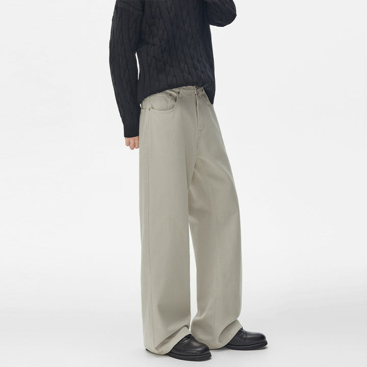 Herren Weit geschnittene Baumwoll-Twill Baggy-Hose mit tiefem Schritt und cleanem Five-Pocket-Schnitt Echo Archiv