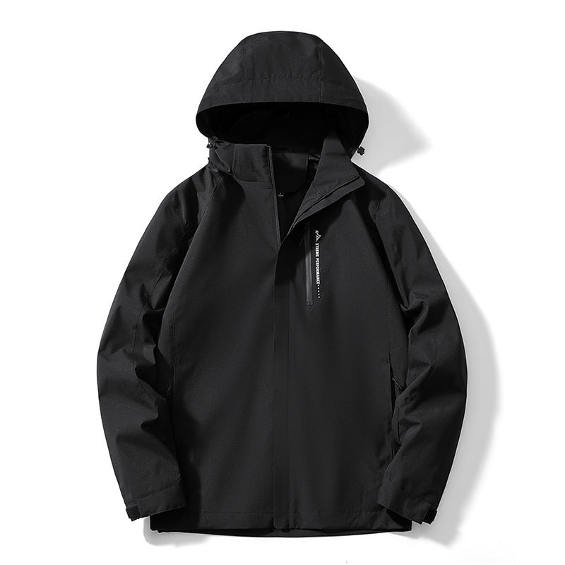 Damen Leichte zweifarbige Softshelljacke mit Kapuze, atmungsaktivem Meshfutter und Brustreißverschluss – Célinea