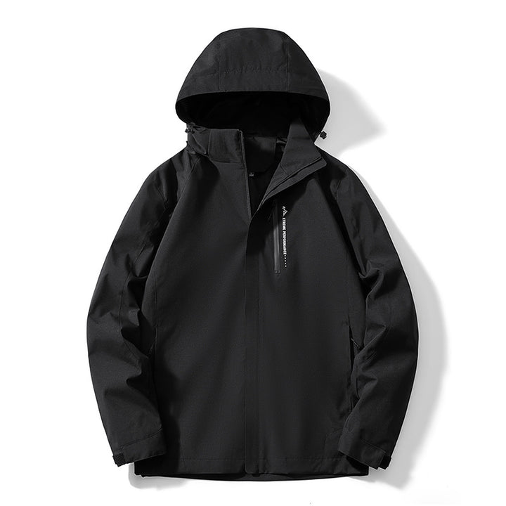 Damen Leichte zweifarbige Softshelljacke mit Kapuze, atmungsaktivem Meshfutter und Brustreißverschluss – Célinea