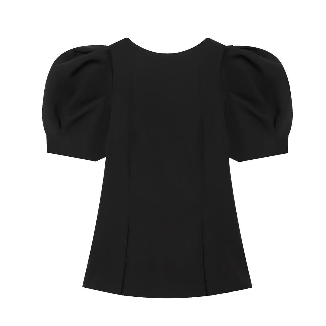 Damen Elegante A-Linien-Bluse mit formgebenden Teilungsnähten und Puffärmeln Echo Archiv