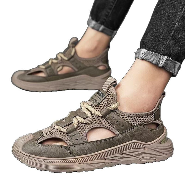 Herren Hybrid-Sneaker-Sandale mit Strickschaft und profilierter Plateau-Sohle Echoarhiv