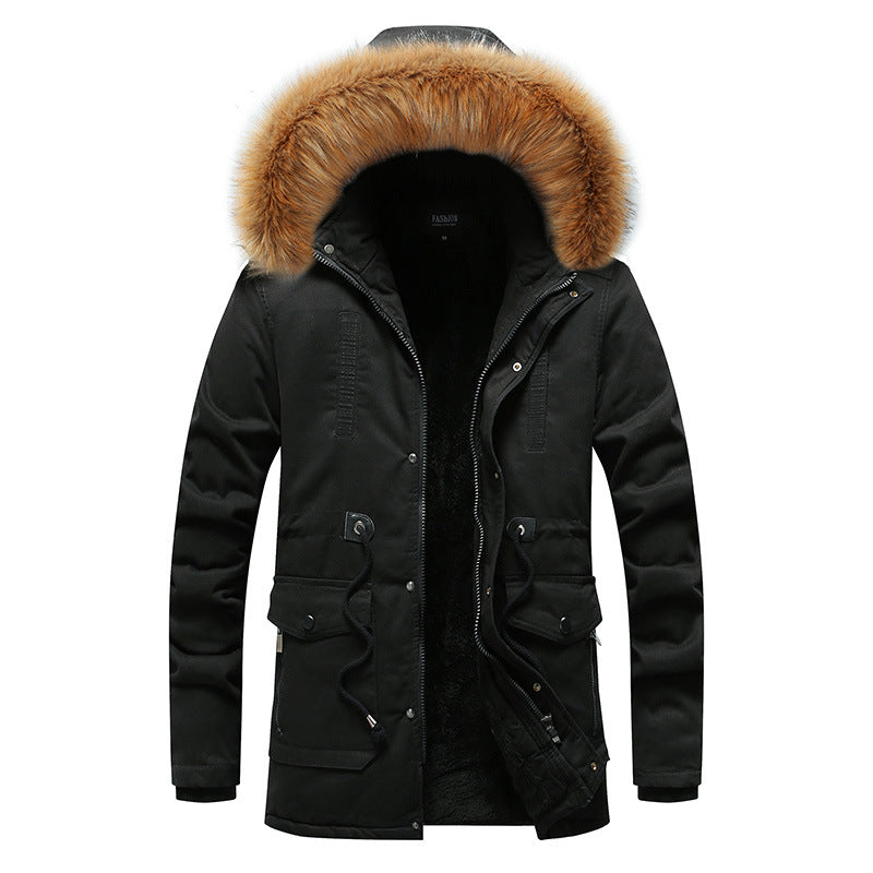 Herren Thermo-Parka mit Kunstfellkapuze und Teddyfutter – Marzano