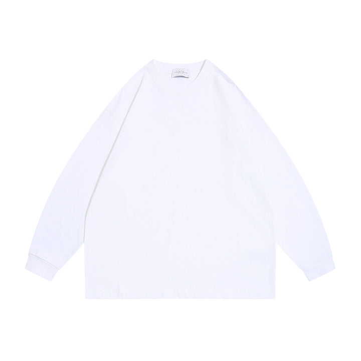 Unisex Oversize-Langarmshirt aus schwerer Baumwollmischung mit Rundhalsausschnitt und gerippten Bündchen Echoarchiv