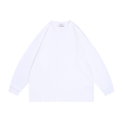 Unisex Oversize-Langarmshirt aus schwerer Baumwollmischung mit Rundhalsausschnitt und gerippten Bündchen Echoarchiv
