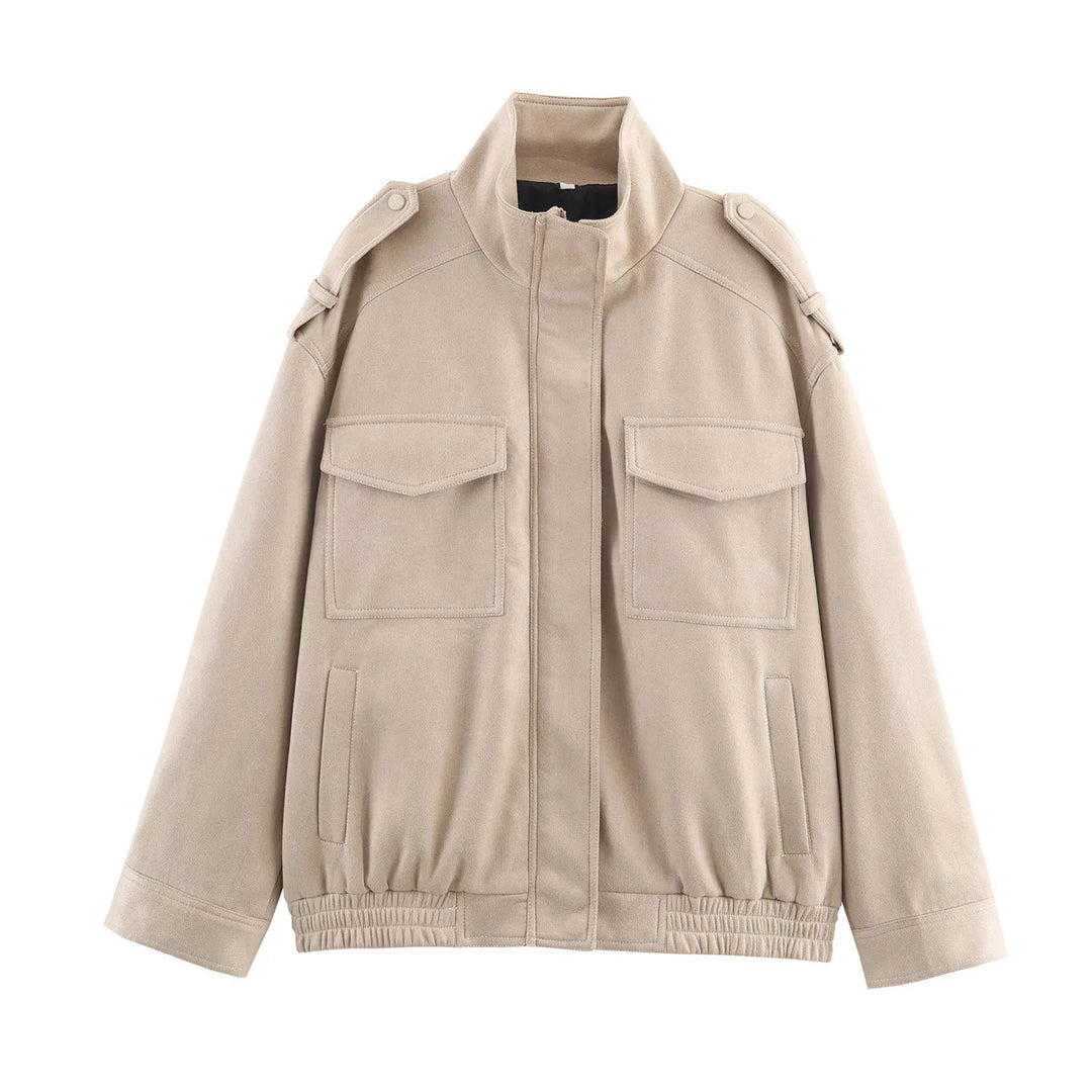 Herren utility‑Fieldjacke mit Schulterklappen, aufgesetzten Pattentaschen, verdeckter Reißverschluss und elastischem Saum – Taviero