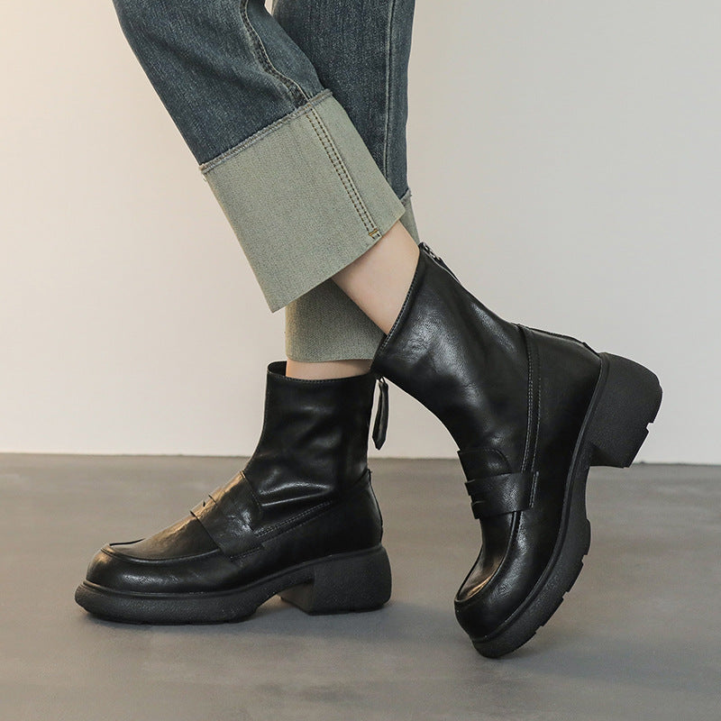 Damen Ankleboot im Loafer‑Moccasin‑Look mit sculpted Blockabsatz und Zuglasche Echo Archiv