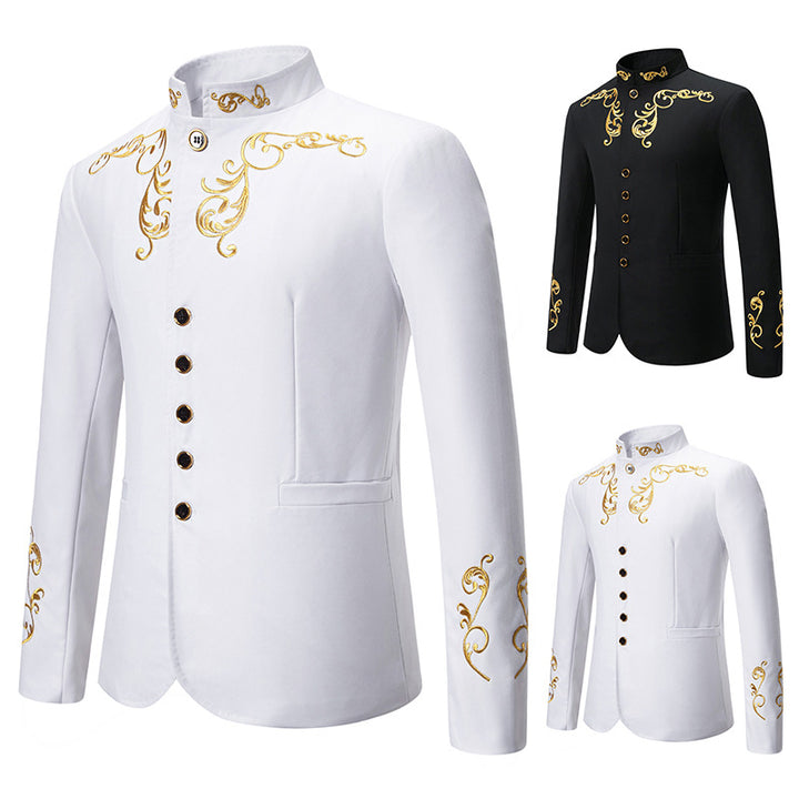 Herren Elegantes Blazer mit exquisiter Gold-Stickerei Echoarchiv
