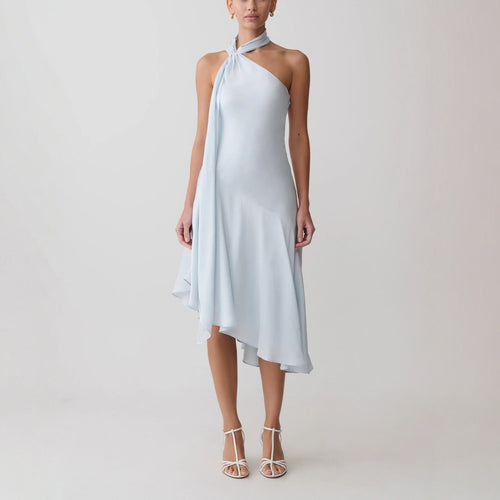 Damen asymmetrisches Schlussteil Kleid mit schmalem Träger Echo Archiv