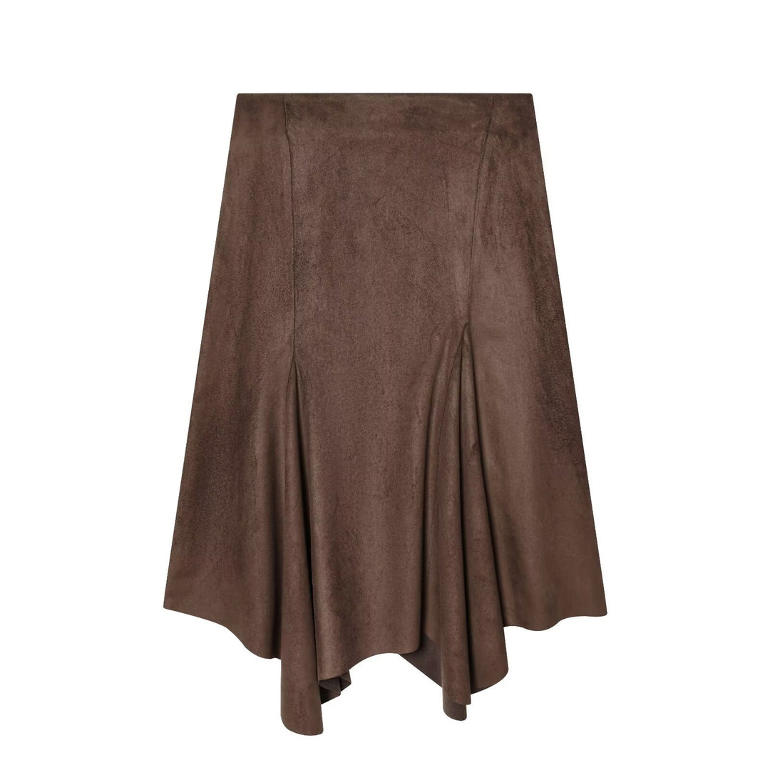 Damen A-linien Rock aus weichem Wildlederimitat mit elegantem Fall Echo Archiv