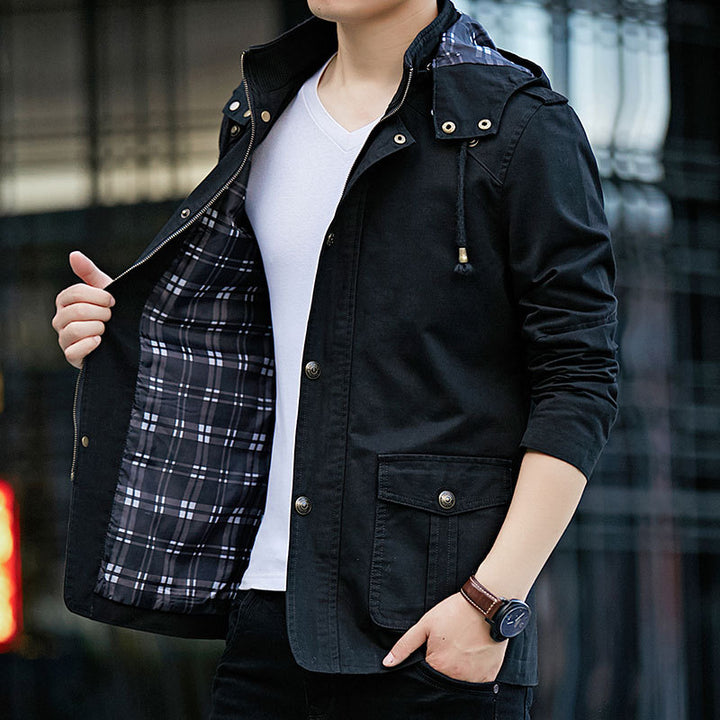 Herren Robuste Parkajacke mit verstellbarer Kapuze Echo Archiv