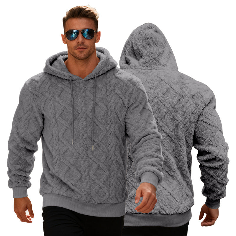 Herren kuscheliger Hoodie mit strukturiertem Fleece Echoarchiv