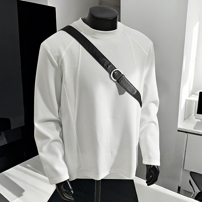 Herren Minimalistisches Langarm-Sweatshirt mit Raglanärmeln und Clean-Cut Rundhals Echo Archiv