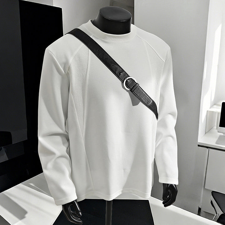 Herren Minimalistisches Langarm-Sweatshirt mit Raglanärmeln und Clean-Cut Rundhals Echo Archiv