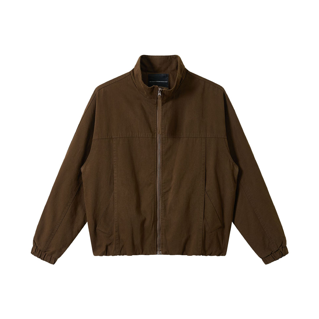 Herren Boxy-Canvas-Fieldblouson mit hohem Stehkragen und elastischem Saum Echoarchiv