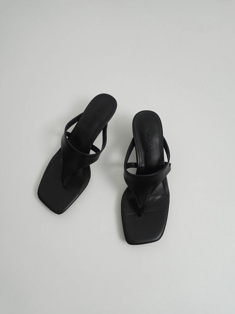 Damen elegante Zehentrenner-Pantoletten aus hochwertigem Wildleder mit bequemer Sohle Echoarchiv