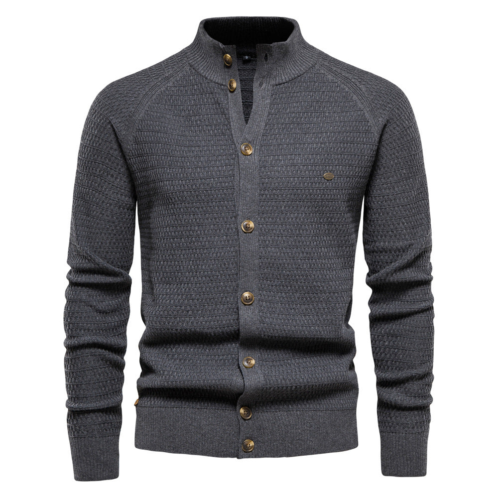 Herren Strickjacke mit strukturiertem Design und praktischen Knöpfen Echoarchiv