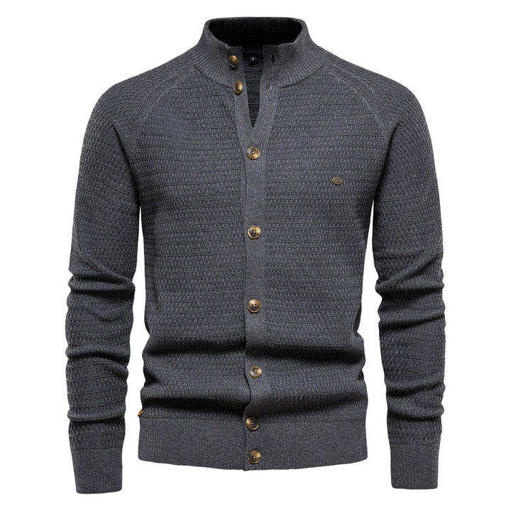Herren Strickjacke mit strukturiertem Design und praktischen Knöpfen Echoarchiv