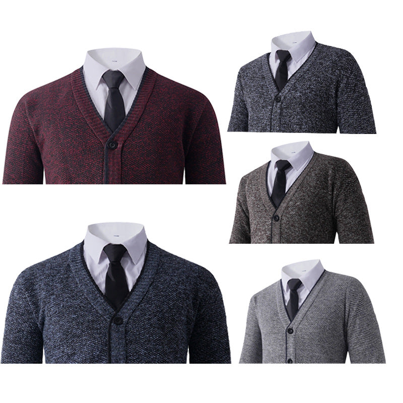 Herren Strickjacke mit V-Ausschnitt und klassischem Design Echoarchiv